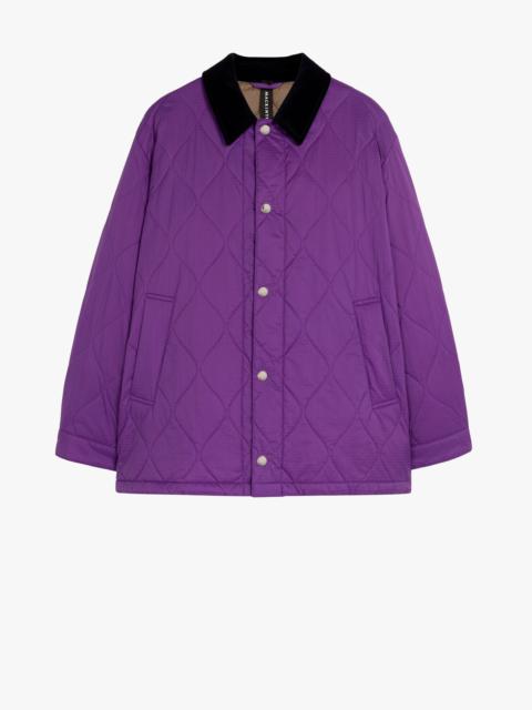 TEEMING PURPLE NYLON QUILTED COACH JACKET