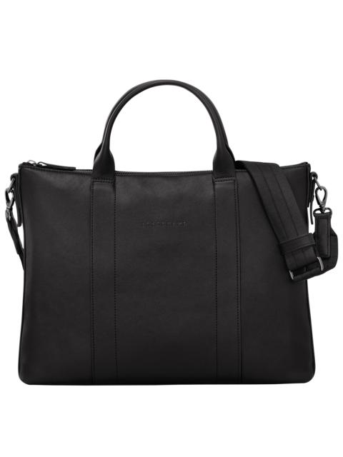 Longchamp 3D Briefcase Black - Leather