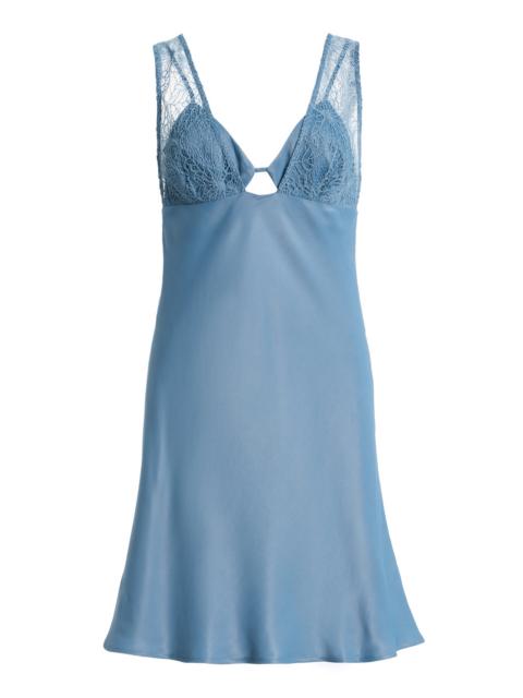 THIRD FORM Exclusive Inhale Layered Satin Mini Dress blue