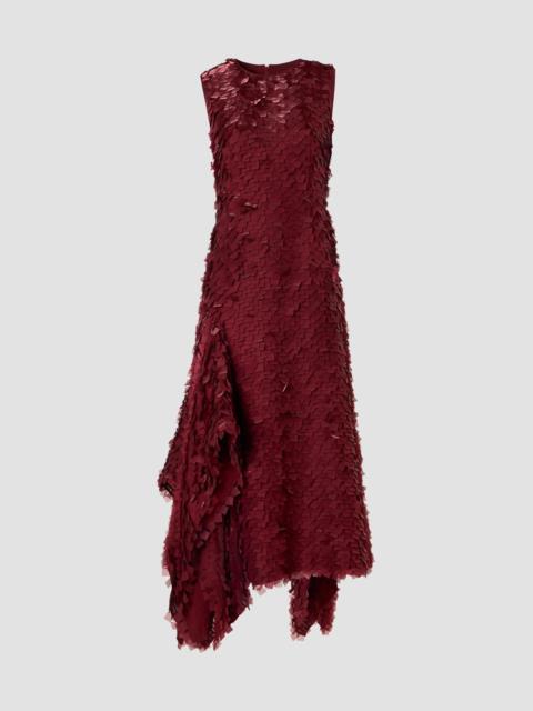 AKRIS Women's Silk-Organza Layered Tile Midi-Dress - Merlot Red