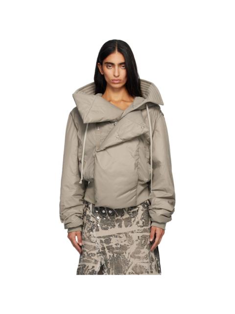 Rick Owens DRKSHDW Taupe Concordians Cropped Alice Bomber Jacket
