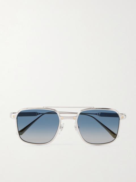 Cartier Santos de Cartier Aviator-Style Silver-Tone Sunglasses