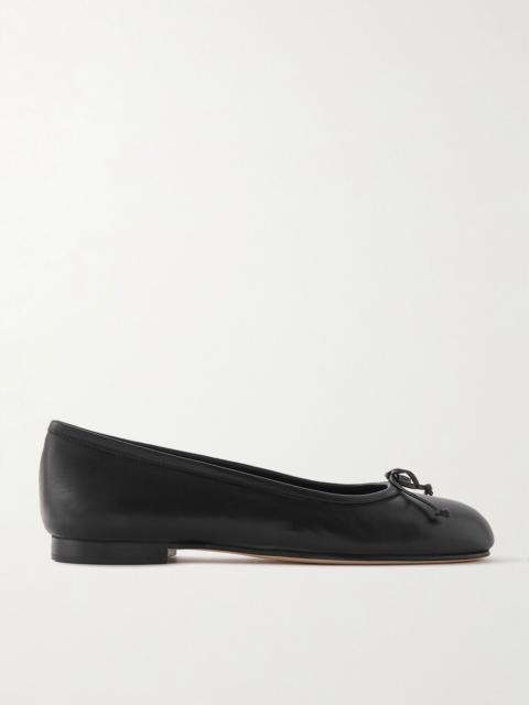 Manolo Blahnik Veralli bow-detailed leather ballet flats Black