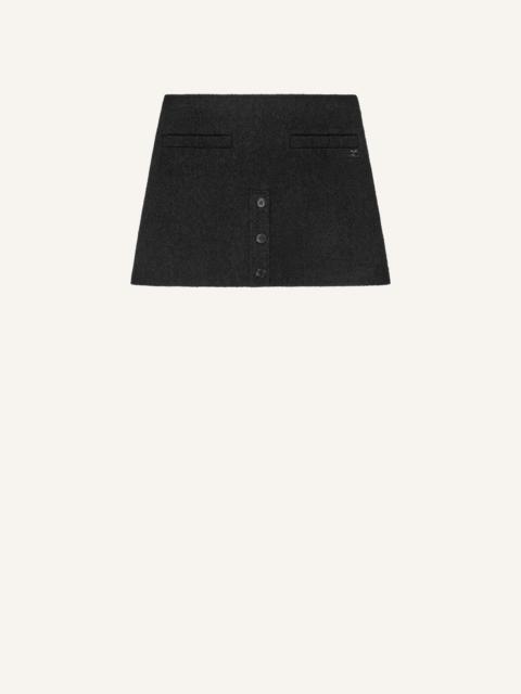 courrèges BUTTONED TWEED MINI SKIRT