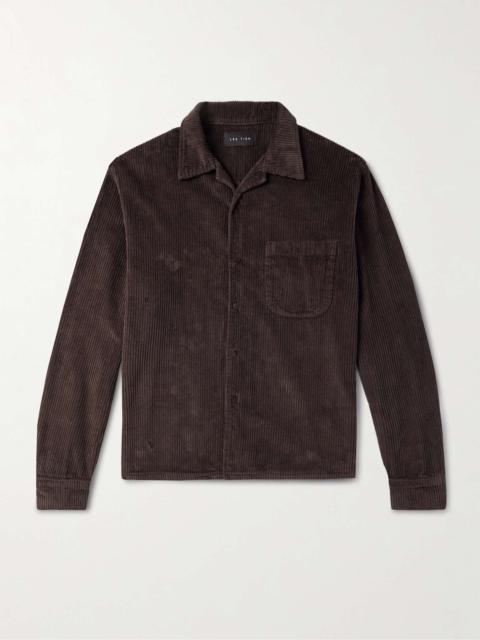 LES TIEN Camp-Collar Garment-Dyed Cotton-Corduroy Shirt