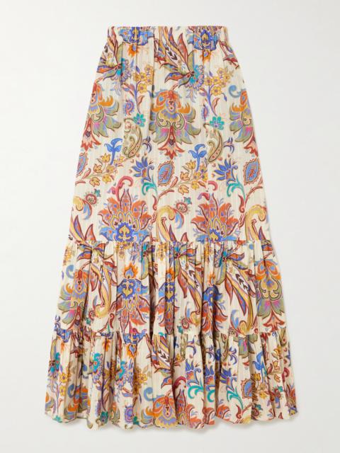 Etro Tiered Printed Cotton Maxi Skirt