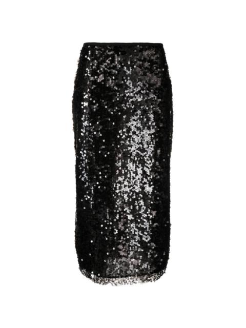 sequin-embellished straight skirt