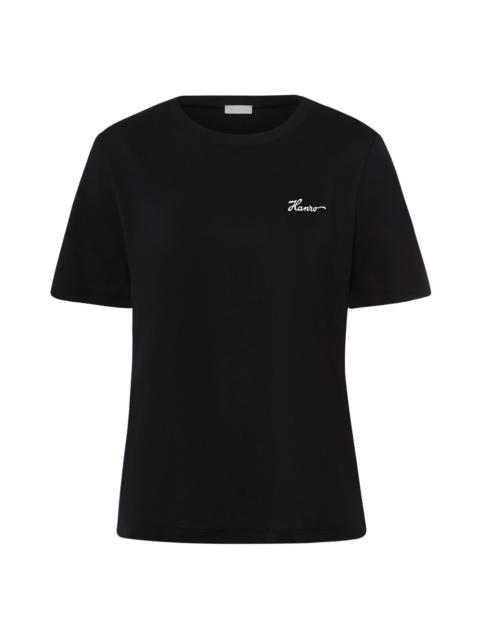 HANRO Natural Shirt Cotton Embroidered Logo T-Shirt