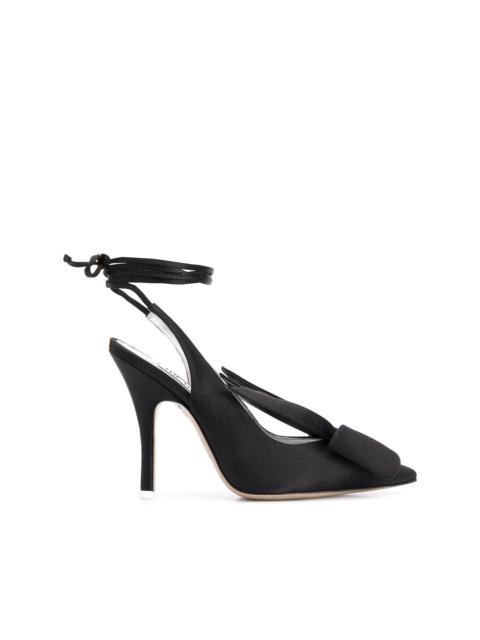 THE ATTICO ankle-wrap satin pumps