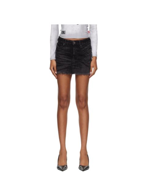 Diesel Black De-Ron Denim Miniskirt