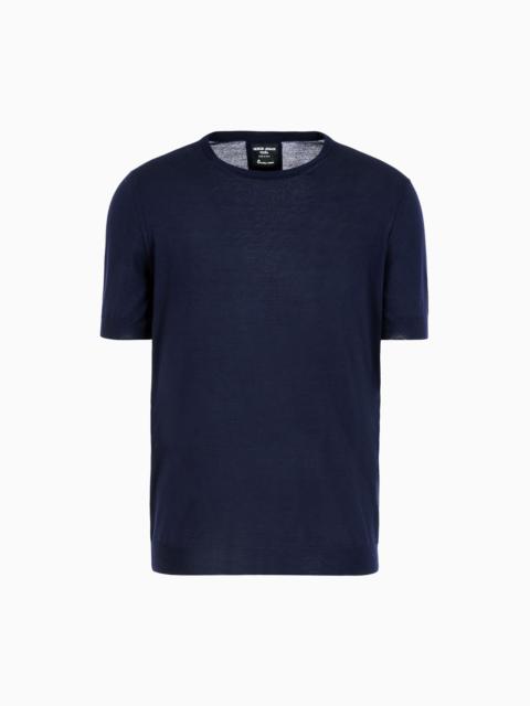 GIORGIO ARMANI GIORGIO ARMANI VICUÑA CREW-NECK JUMPER IN VICUÑA