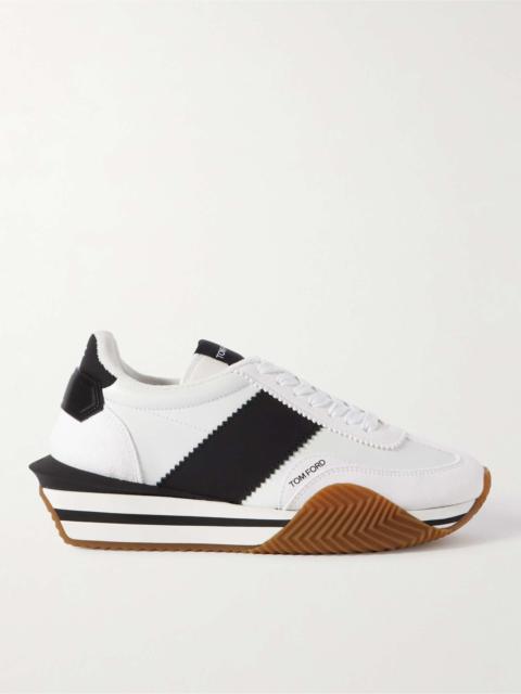 James Rubber-Trimmed Leather and Suede Sneakers