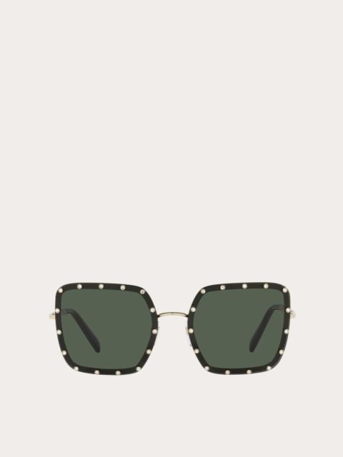 Valentino SQUARED METAL FRAME WITH CRYSTAL STUDS
