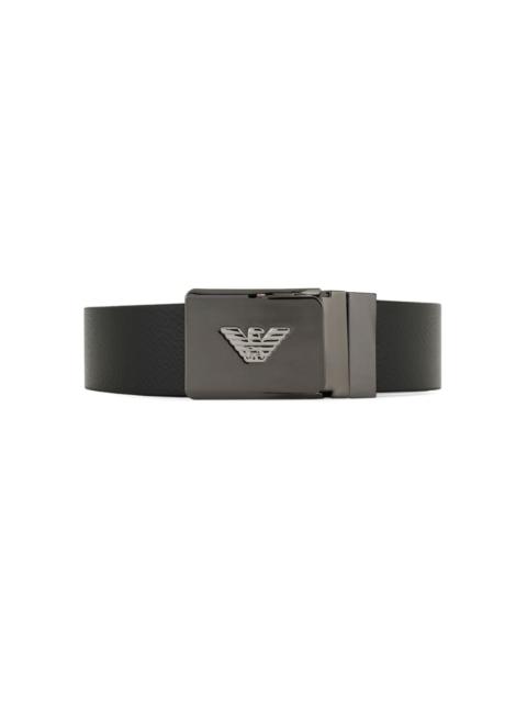 logo-buckle leather belt