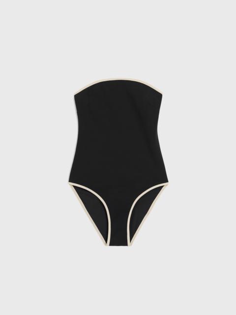 Totême Stripe edge strapless swimsuit black