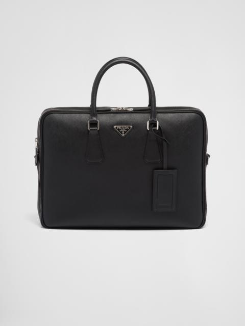 Saffiano leather briefcase