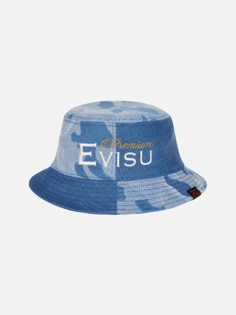 EVISU DENIM BLOCKING BUCKET HAT