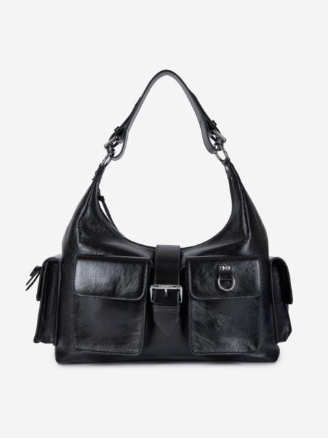 The Kooples BLACK LEATHER AMELIA XL BAG