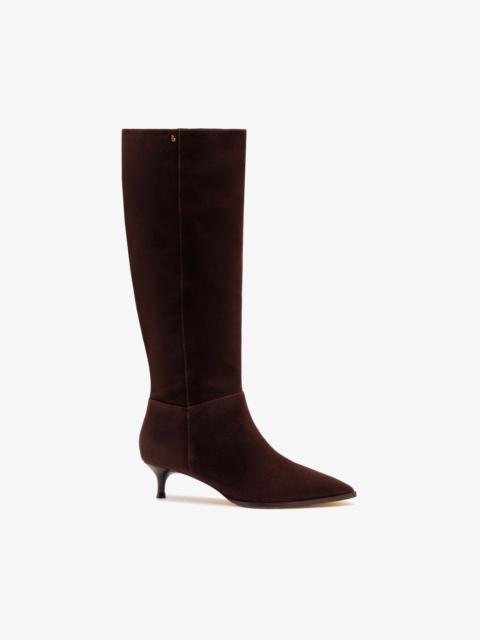 Larroudé Kate Kitten Boot In Brown Suede