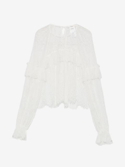 ba&sh Clavio ruffled lace blouse