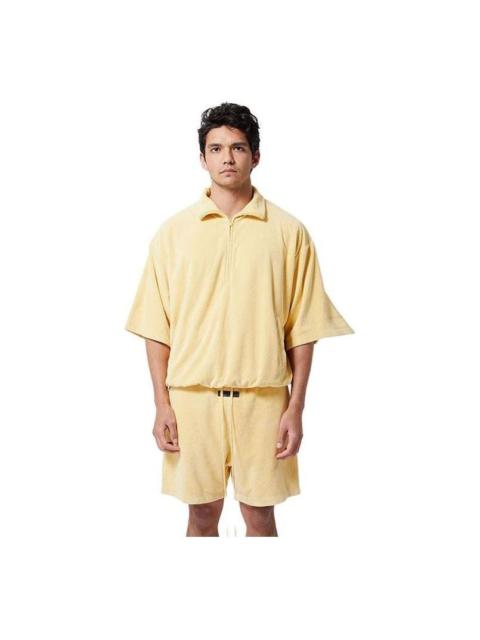 ESSENTIALS Fear of God Essentials Halfzip 3 Short Sleeve Boxy Polo T-Shirt 'Yellow' 125BT224092F
