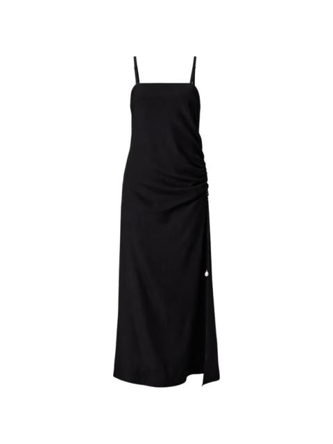 Carven draped-detail silk maxi dress