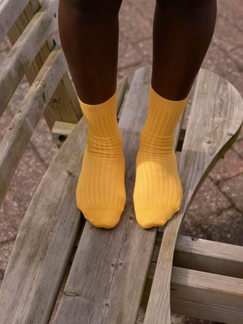 BASERANGE Rib Overankle Socks - Organic Cotton Rib