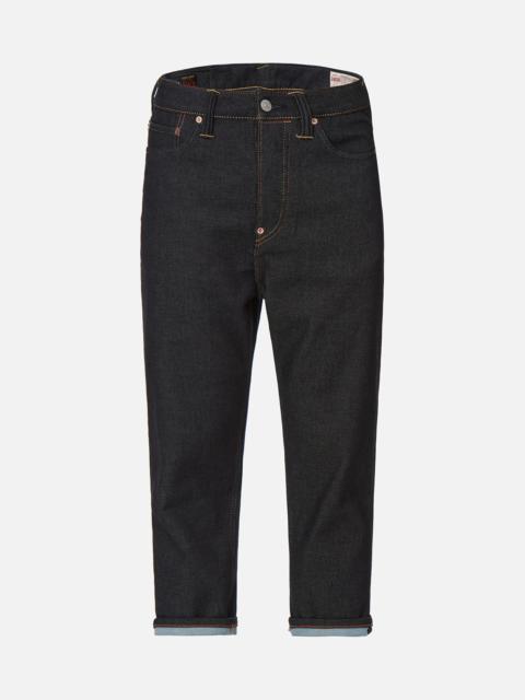 EVISU SEAGULL AND GODHEAD EMBROIDERY CROPPED FIT JEANS #2027