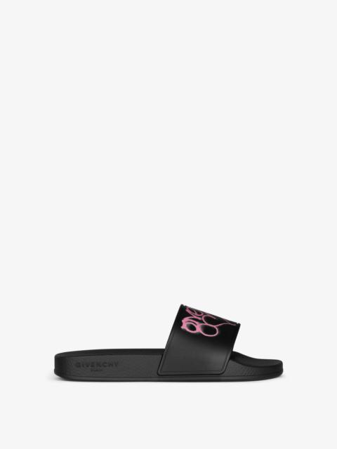 Givenchy SLIDE SANDALS IN RUBBER WITH GIVENCHY LOVE PRINT