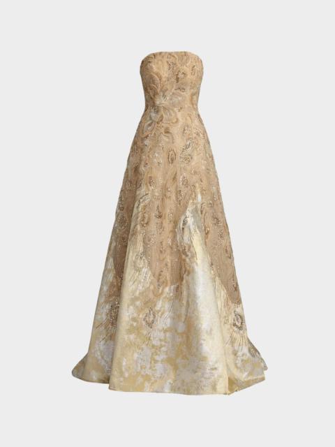 MAC DUGGAL Sequin-Embellished Brocade Ball Gown