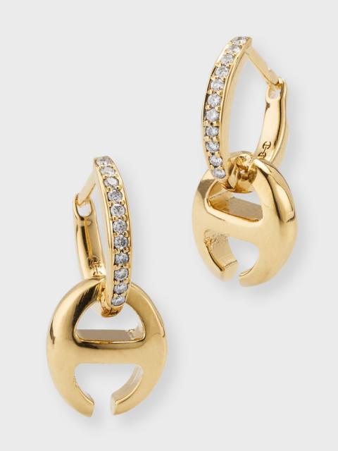 HOORSENBUHS® 18K Yellow Gold Klasp Earrings with Diamonds