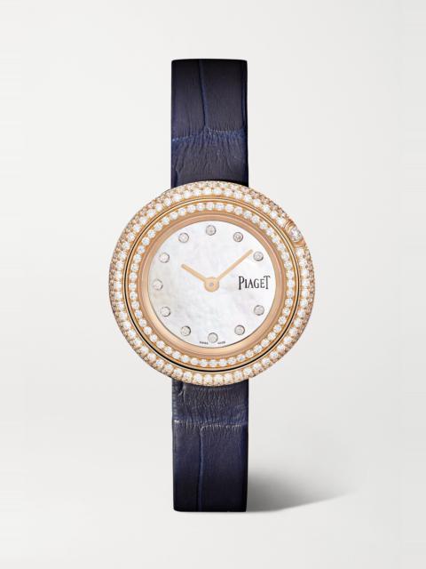 Piaget Possession 29mm 18-karat rose gold, alligator, diamond and ruby watch