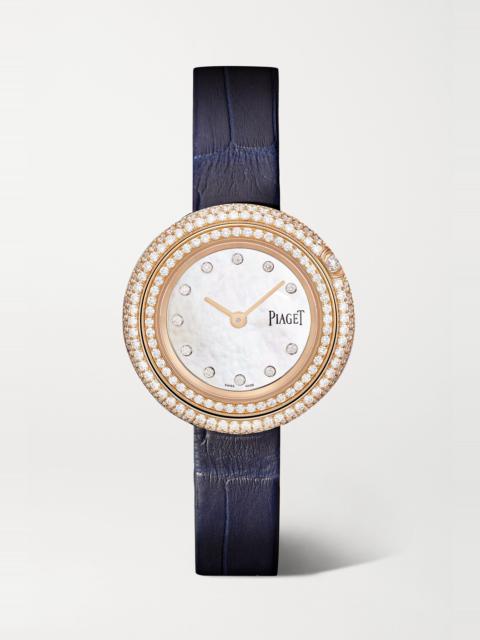 Possession 29mm 18-karat rose gold, alligator, diamond and ruby watch