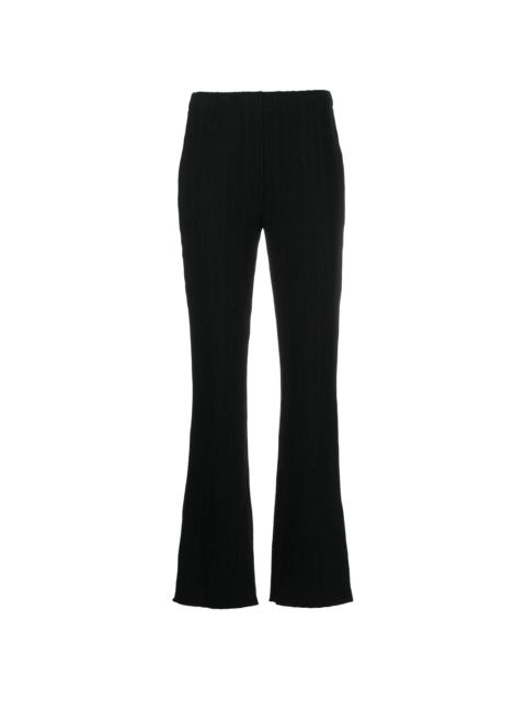 Vince rib-knit flared trousers