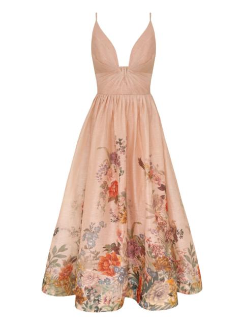 Zimmermann PAVILION V NECK MIDI DRESS