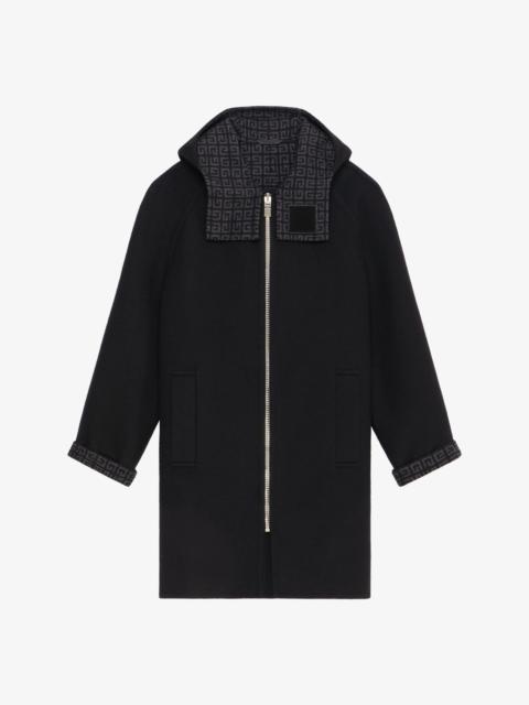 Givenchy COAT WITH HOOD IN WOOL, CASHMERE AND SILK