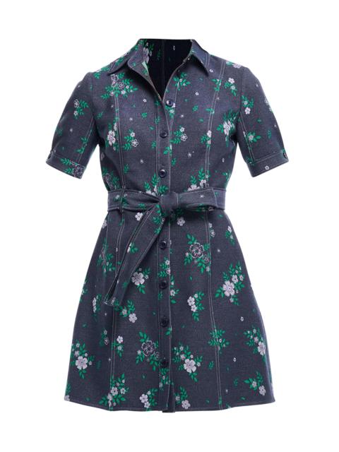 Shoshanna Women's Archie Floral-Print Denim Minidress - Blue Pattern