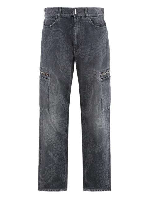 Givenchy dragon-print cargo jeans