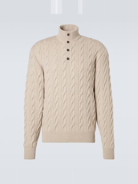 Ralph Lauren Cable-knit cashmere turtleneck sweater