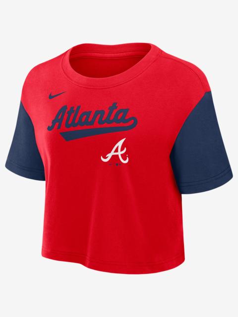 Nike Atlanta Braves Script Women's Nike Dri-FIT MLB Cropped T-Shirt