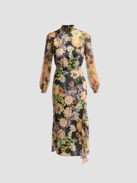 SALONI Women's Adaline Floral Midi Dress - Aster Ombre Placement