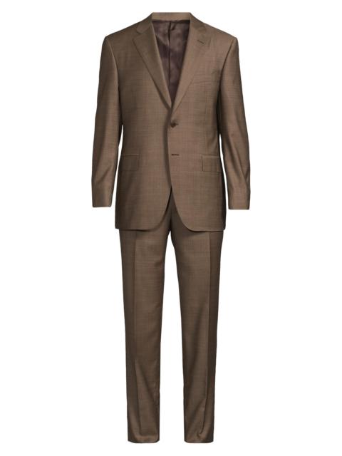 Canali Men's Siena Notch Lapel Wool Suit - Tan
