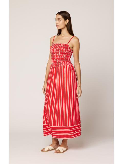Cleobella LACEY ANKLE DRESS | POPPY RED/IVORY
