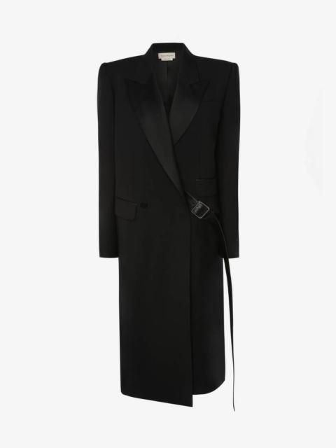 Alexander McQueen Women's Oversized Drop Hem Coat in Black