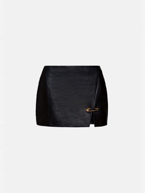 VERSACE Safety Pin Nappa Leather Skirt