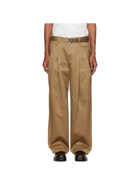 sacai Beige Cotton Chino Trousers