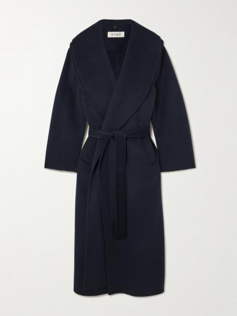 RÓHE Double-breasted Scarf-detailed Layered Wool And Cashmere-blend Coat