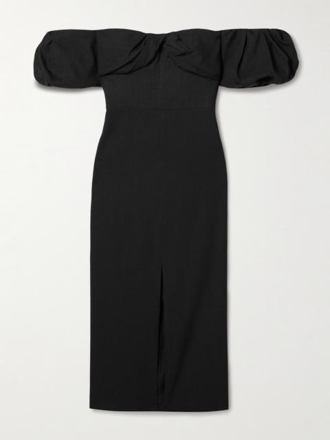 Isabel Marant Darlena Strapless Gathered Hemp-blend Midi Dress