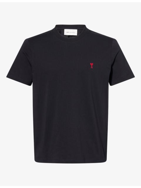 AMI Paris De Coeur Logo-Embroidered Cotton T-Shirt