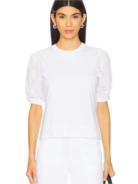 FRAME The Lace Sleeve Tee